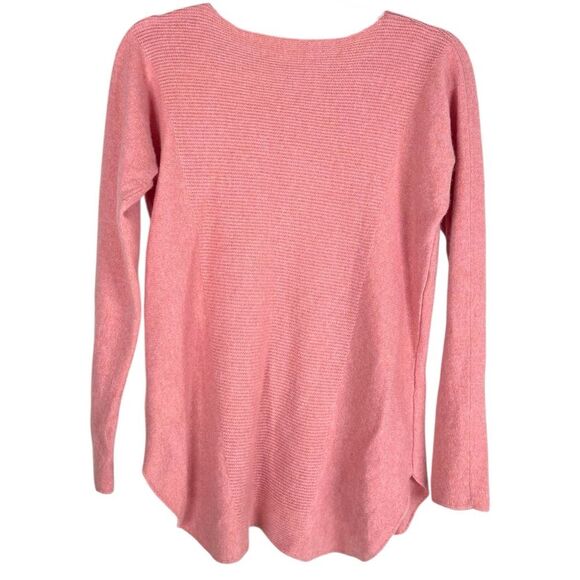 Max studio women’s size large knit ribbed pink Cashmere Sweater - Picture 2 of 5